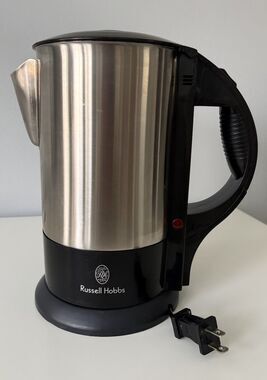 Russell Hobbs Stainless Steel Black Electric Water Kettle Automatic Shut off